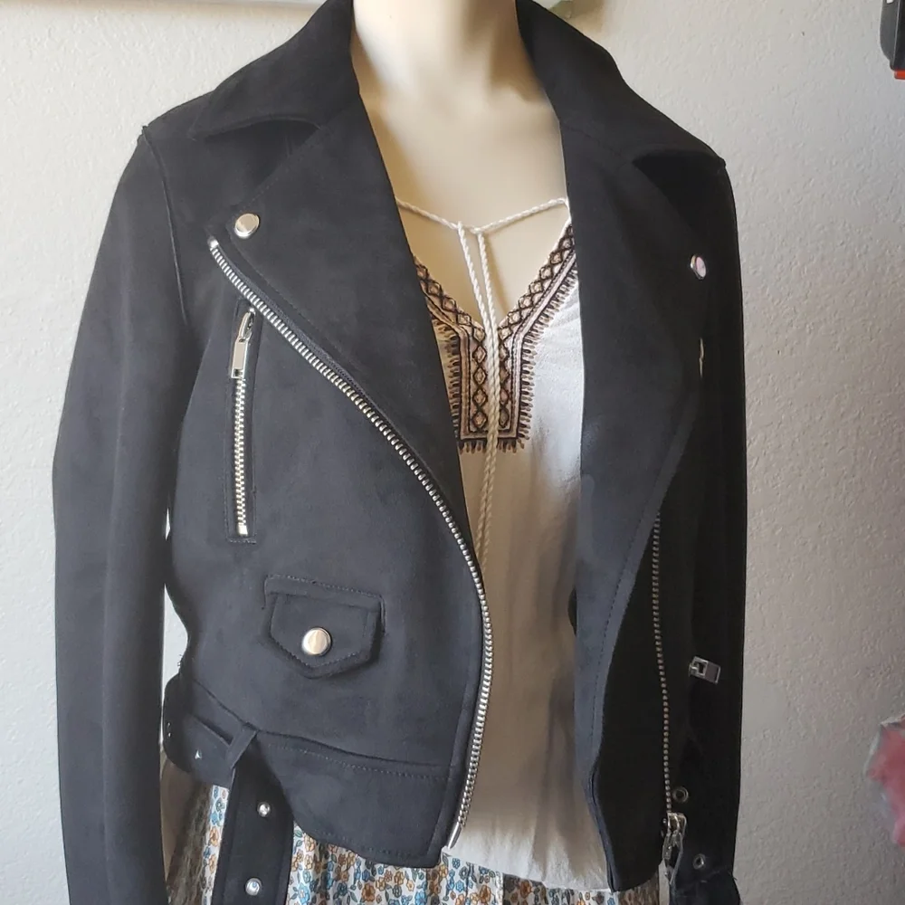 Zara Basic Outer ware faux suede jacket NWOT - Picture 2 of 13